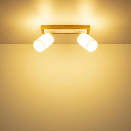 Globo Lighting Διπλό Σποτ σε Καφέ Χρώμα