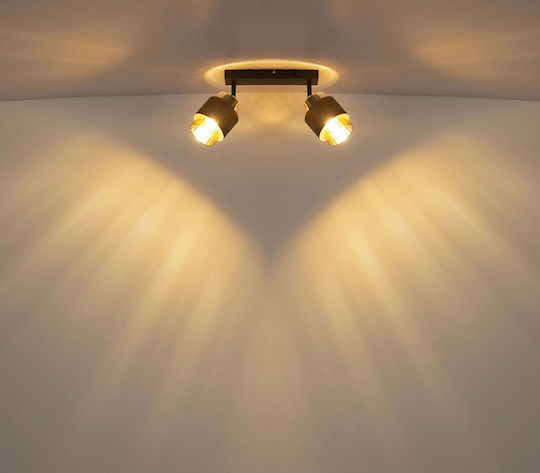Globo Lighting Διπλό Σποτ σε Μαύρο Χρώμα