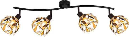 Globo Lighting Spot Cu 4 Lumini În Culoare Neagră
