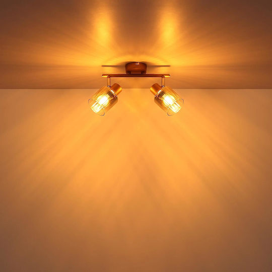 Globo Lighting Двойно Спот В Кафяв Цвят