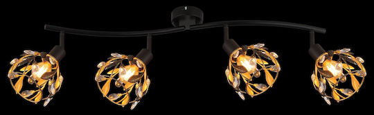 Globo Lighting Spot Cu 4 Lumini În Culoare Neagră