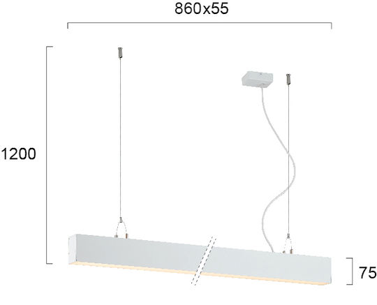 Viokef LED Γραμμικό Φωτιστικό Οροφής 22W Θερμό Λευκό 86εκ.