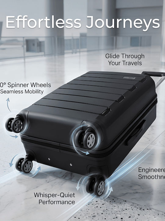 Newcom Suitcases Hard Black Maximum Height 61cm