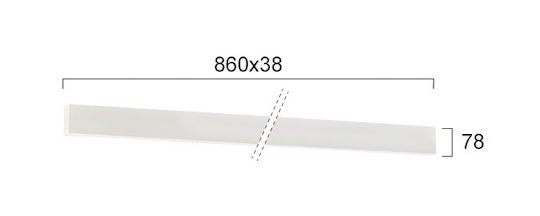 Viokef LED Γραμμικό Φωτιστικό Τοίχου 22W Θερμό Λευκό 86εκ.