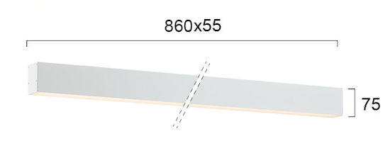 Viokef LED Комерсиално Линейно Осветление Светило Стена 22W Топло бяло 86см.