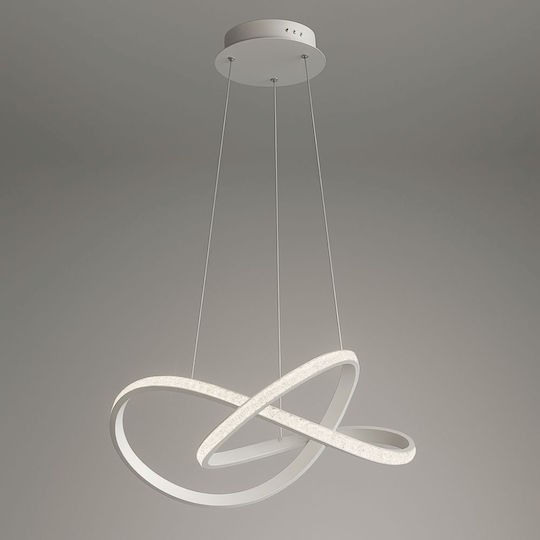 Lightplanet Lustră Alb LED cu Alb Natural Lumină cu cristale