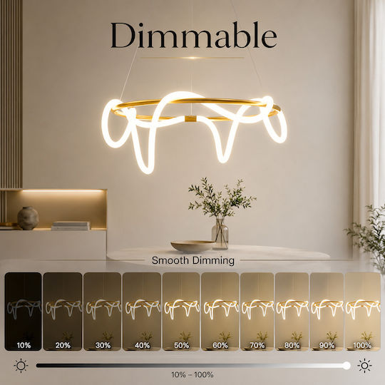 Lightplanet Lustră LED cu Alb Natural Lumină 60x60cm.