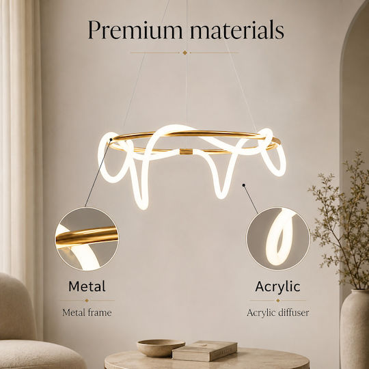 Lightplanet Lustră LED cu Alb Natural Lumină 60x60cm.