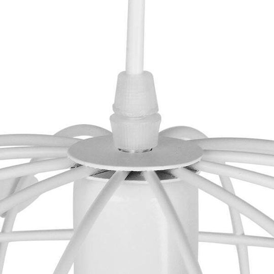 GloboStar Earth Lumini Suspendate Alb Cu Rețea Și Bază De Bec E27 40x40x40cm