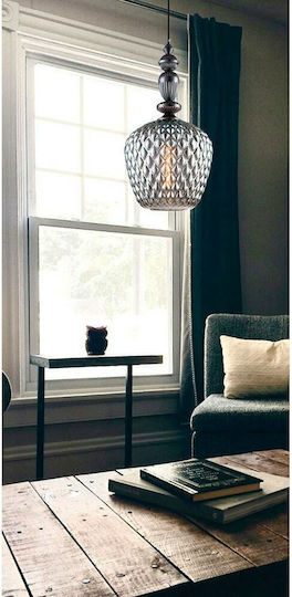 Viokef Salem Adjustable Pendant Light Black with Socket E27 25x250cm