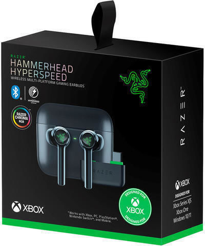 Razer Hammerhead Pro Hyperspeed In-Ear Bluetooth-Freisprecheinrichtung Kopfhörer mit Schweißresistenz und Ladeetui Schwarz