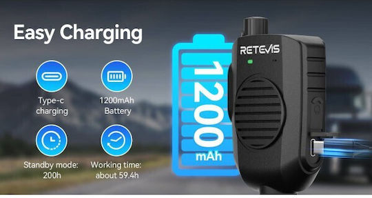 Retevis C9272B Ακουστικό Ασύρματου Πομποδέκτη Συμβατό με GP328Plus Radios