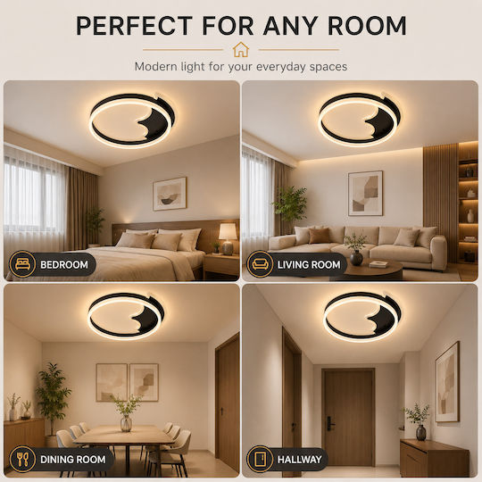 Lightplanet Deckenleuchte Gold mit Integrierter LED und Fernbedienung