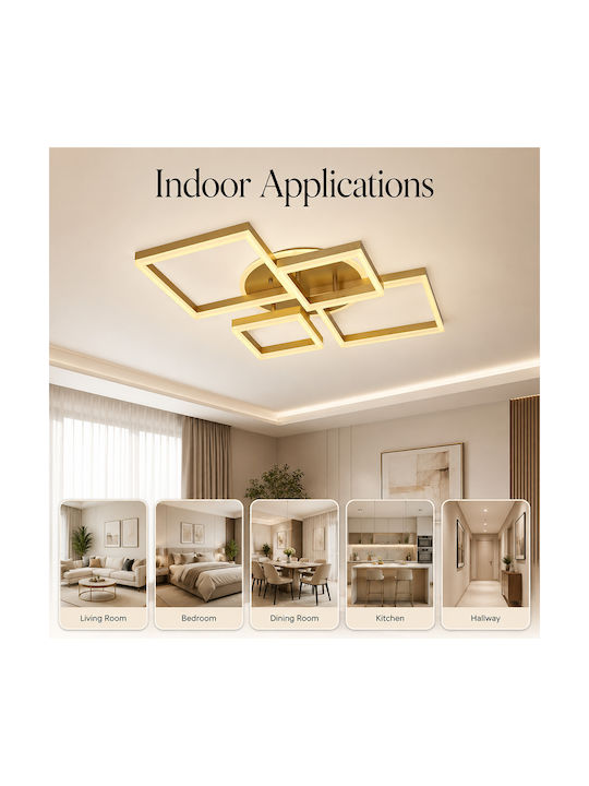 Lightplanet Plafonieră de Tavan Aurie cu LED Integrat