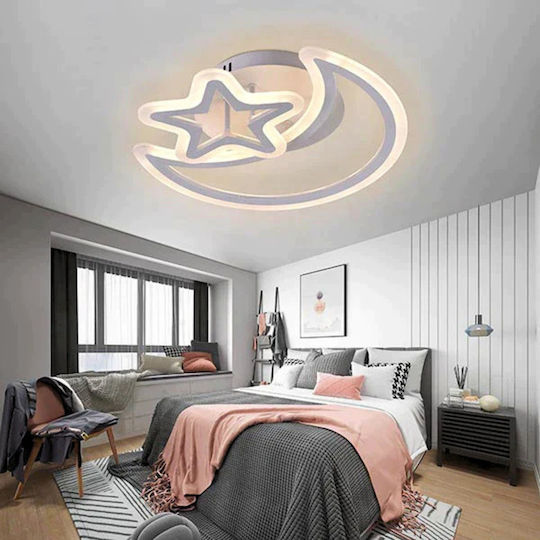 Lightplanet Πλαφονιέρα Οροφής Λευκή με Ενσωματωμένο LED και Τηλεχειριστήριο