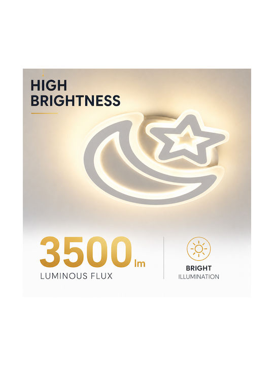 Lightplanet Plafonieră de Tavan Albă cu LED Integrat și Telecomandă