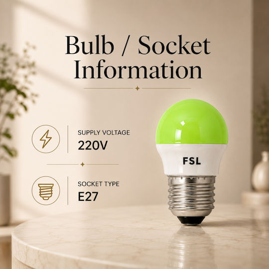 Lightplanet Bec LED 2W Pentru Bază De Bec E27 Verde