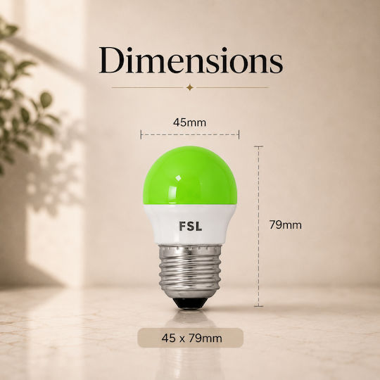 Lightplanet Bec LED 2W Pentru Bază De Bec E27 Verde