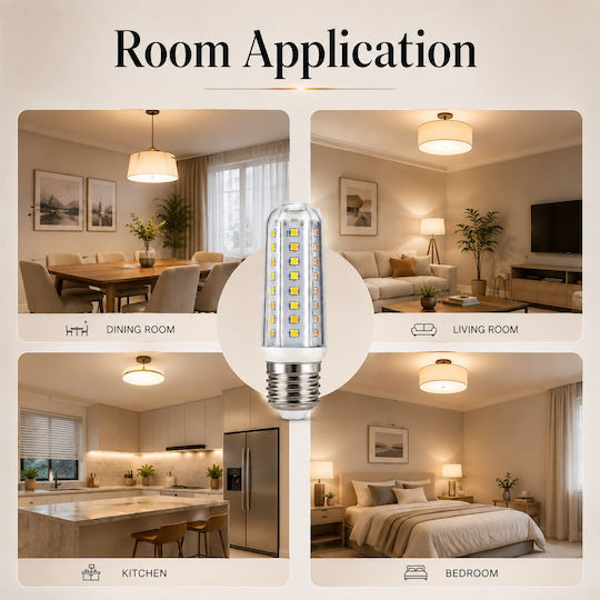 Lightplanet Bec LED 9W Pentru Dulie E27 și Formă T10