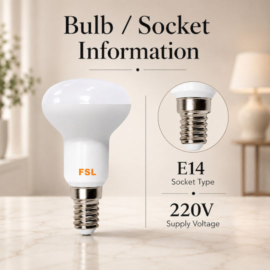 Lightplanet Bec LED 6W Pentru Bază De Bec E14 Și Formă R50 Alb Rece