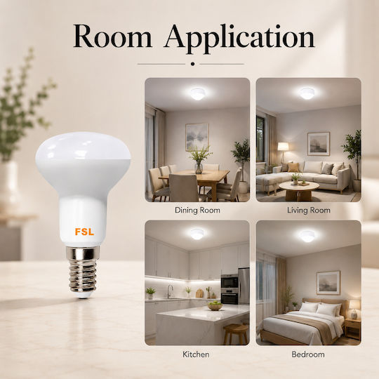 Lightplanet Bec LED 6W Pentru Bază De Bec E14 Și Formă R50 Alb Rece