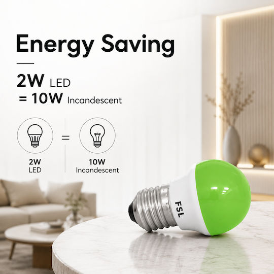 Lightplanet Bec LED 2W Pentru Bază De Bec E27 Verde