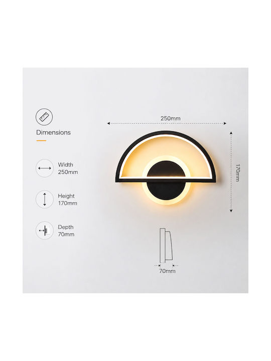 Lightplanet Lumină de Perete cu LED Integrat Negru