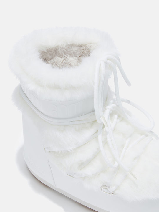 Icon Low Faux Damenstiefel mit Pelz Weiße