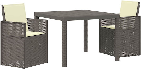 Set Sala De Mese Pentru Exterior Deschis 3 Piese Cu Perne