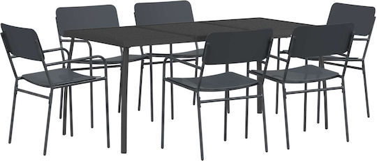 Set Sala De Mese Pentru Exterior 7 Piese Vidaxl