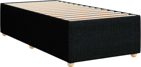 vidaXL Einzelbett Mit Stoff Schwarz Mit Lattenrost & Matratze 90x200cm