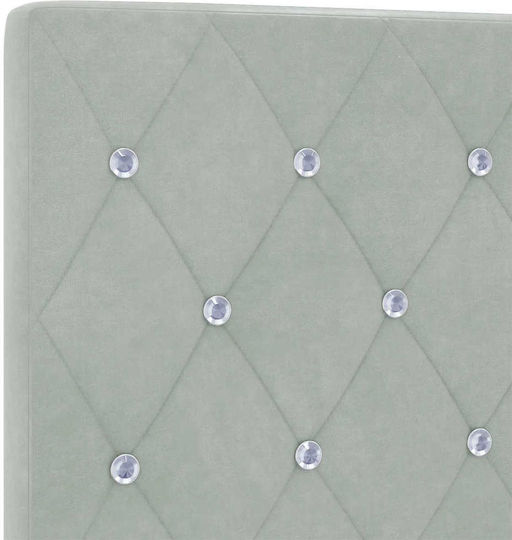 Doppelbett Mit Samt Bezogen Helles Grau Mit Lattenrost & Matratze 140x200cm