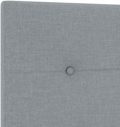 Wandbett King Size Bezogen mit Samt Hellgrau mit Lattenrost & Matratze 200x200cm