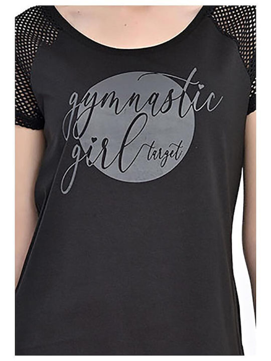 Women's Short Sleeve Black Blouse