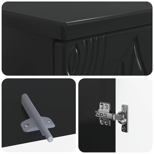 vidaXL Badezimmer Waschtisch-Einheiten Ohne Waschbecken M59.5xB31.5xH59cm Schwarz