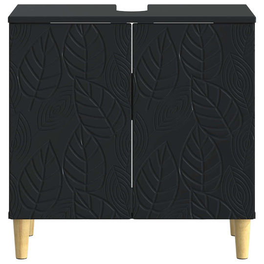 vidaXL Badezimmer Waschtisch-Einheiten Ohne Waschbecken M59.5xB31.5xH59cm Schwarz