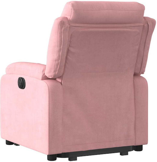Relax Sessel mit Fußhocker Samt Rosa 75x92.5x100cm