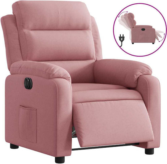 Πολυθρόνα Relax με Υποπόδιο Βελούδινη Ροζ 75x92.5x100cm