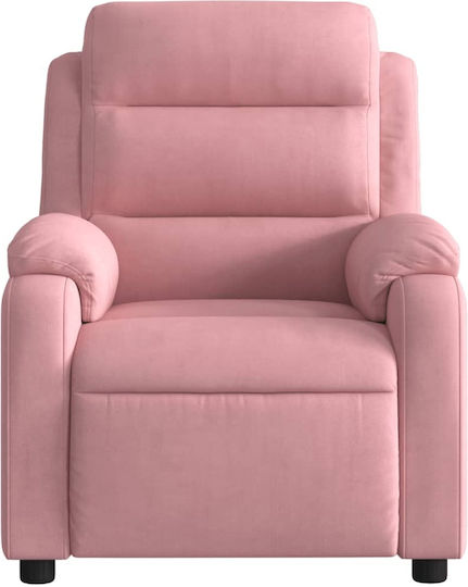 Πολυθρόνα Relax με Υποπόδιο Βελούδινη Ροζ 75x92.5x100cm
