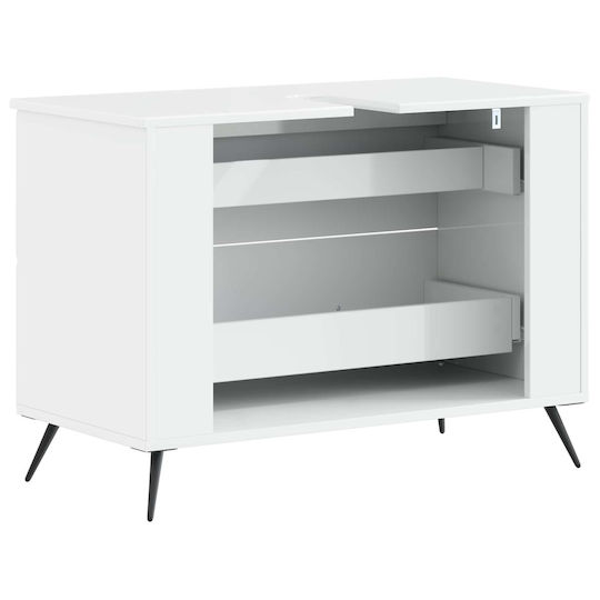 vidaXL Badezimmer Waschtisch-Einheit M82xB41xH59cm Weiß