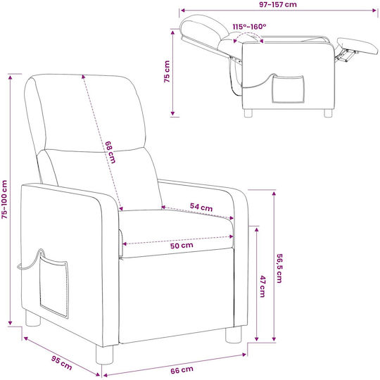 Relax Sessel Massage Roter 66x95x100cm