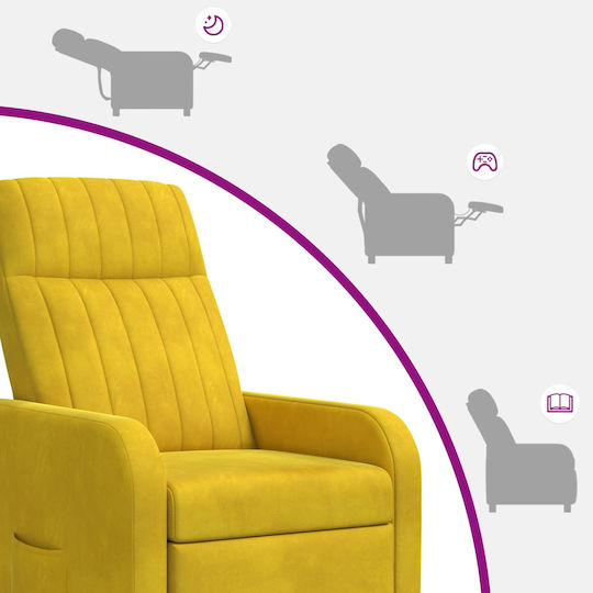 Relax Sessel Samt Gelb 66x95x100cm