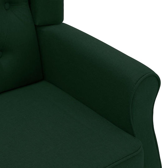 Bergère with Footstool Green 68x78x94cm