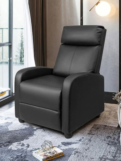 Fray Fotoliu Relax Masaj din Piele Ecologică Neagră 67x74x109cm