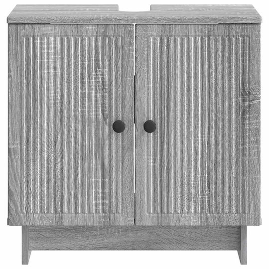 vidaXL Badezimmer Waschtisch-Einheit Ohne Waschbecken M59.5xB31.5xH59cm Grau