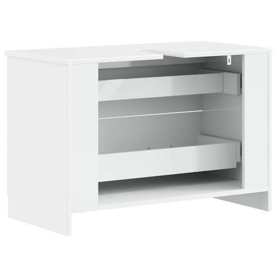 vidaXL Badezimmer Waschtisch-Einheit M82xB41xH56cm Weiß
