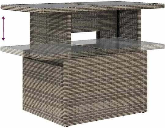 Set Sala De Mese Pentru Exterior 6 Piese Gri Cu Perne