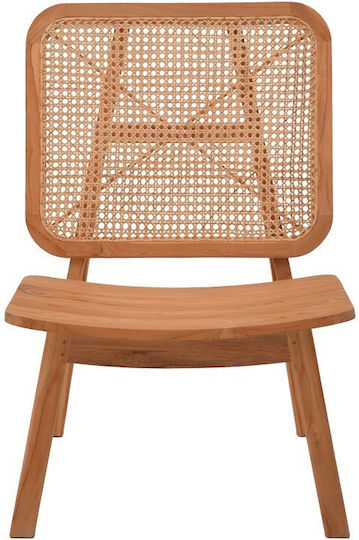 Viborg Πολυθρόνα Φυσικό Teak Ξύλο / Φυσικό Rattan 60x75x87cm