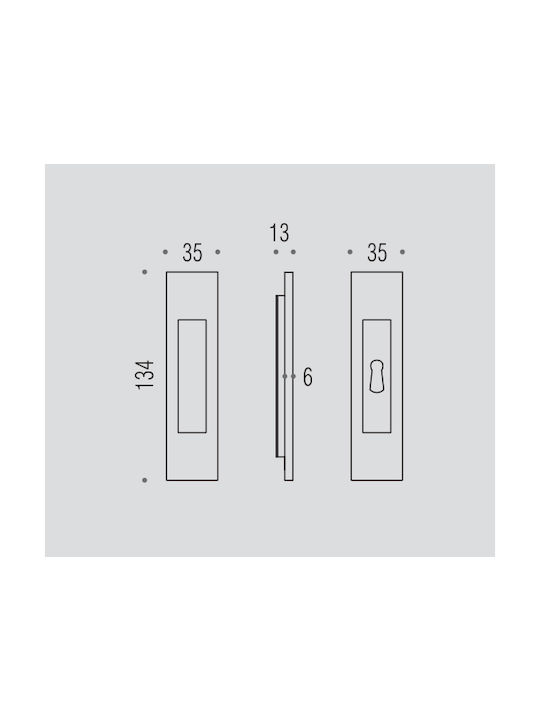 Colombo Design ID411 Türgriff Vertieft Chrome Checkmate 134mm