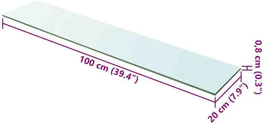 Прозрачен Стенен Рафт 100x20x0.8см